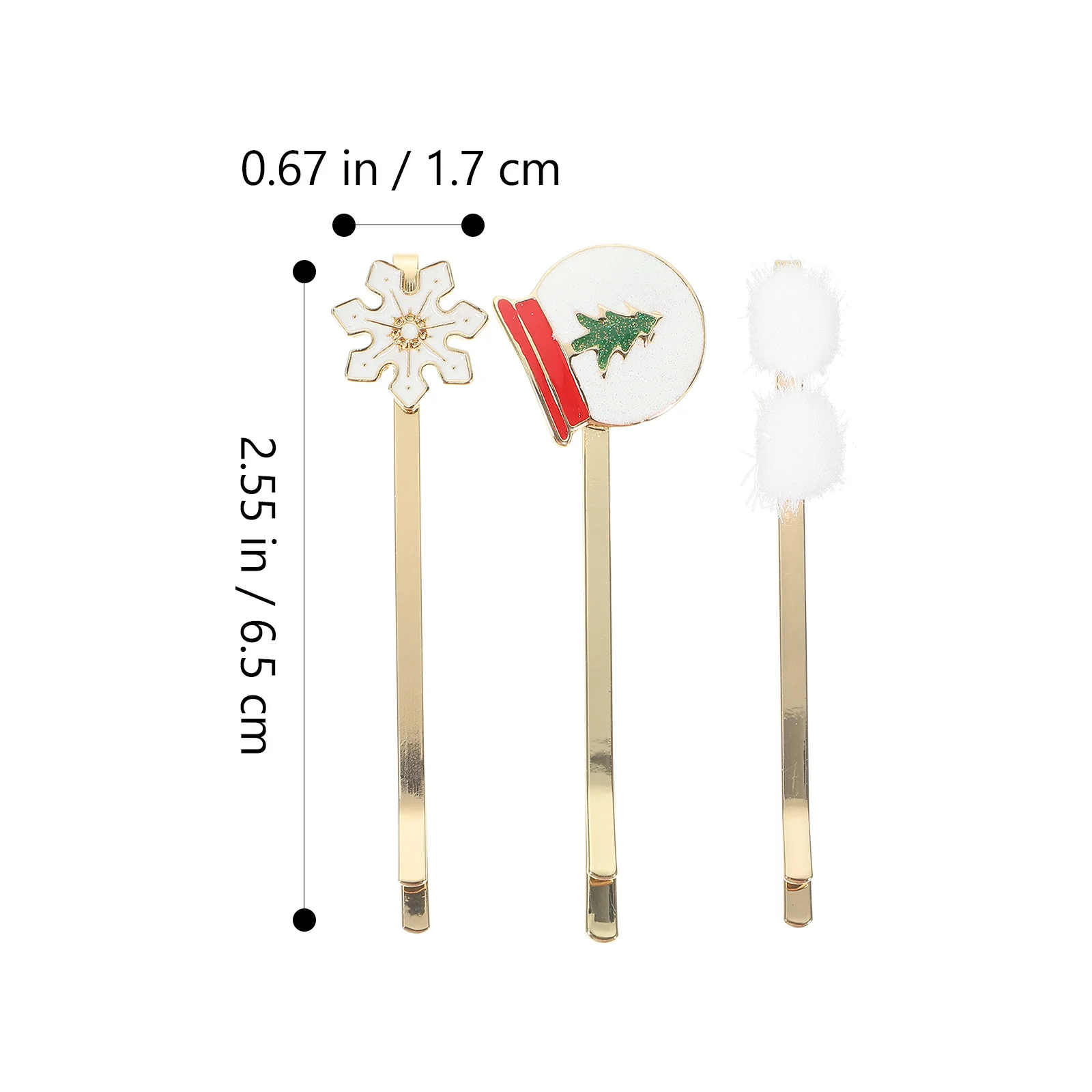 

6Pcs Decorative Metal Bobby Pin Hair Clips Xmas Christmas Hair Accessories for Women Girls Party Wedding Prom Birthday