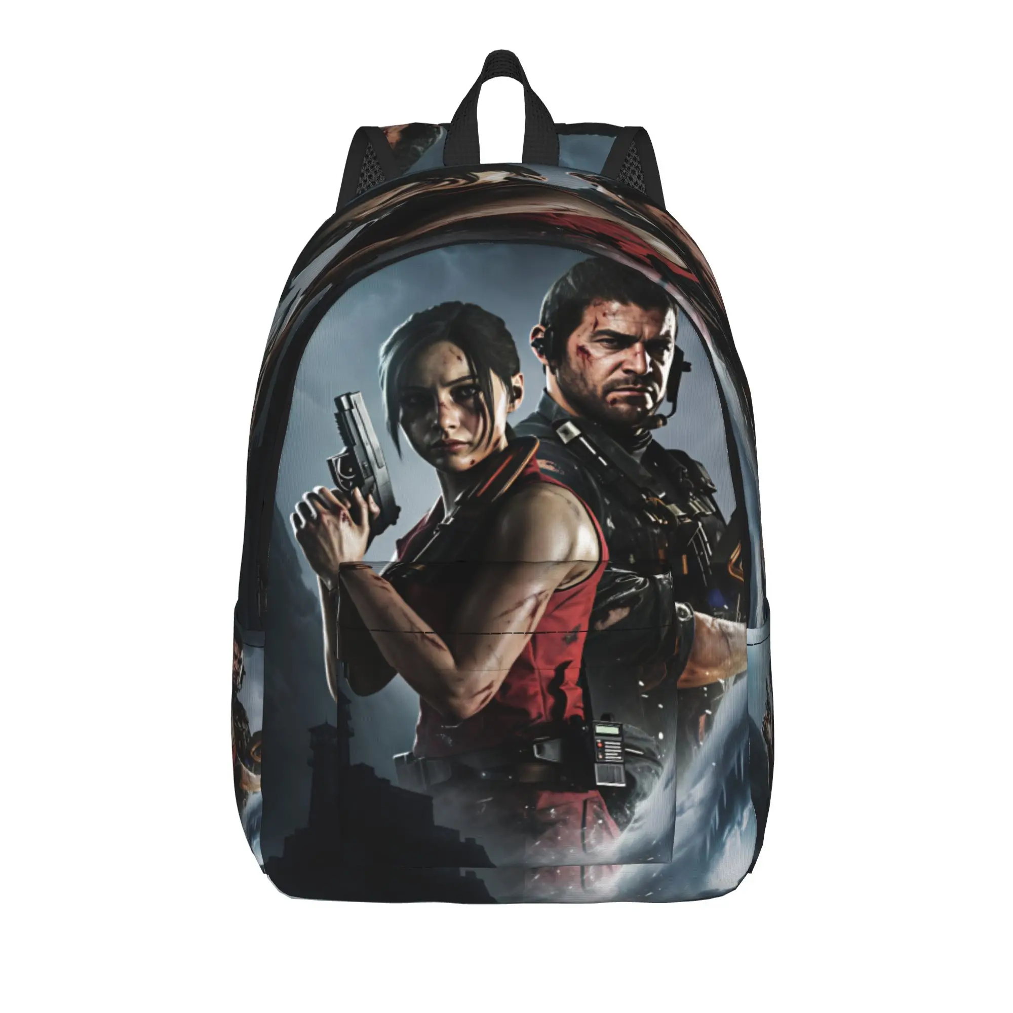 Chris Redfield Resident Evil Backpack  Unisex Polyester College Backpacks Lightweight Leisure School Bags Rucksack