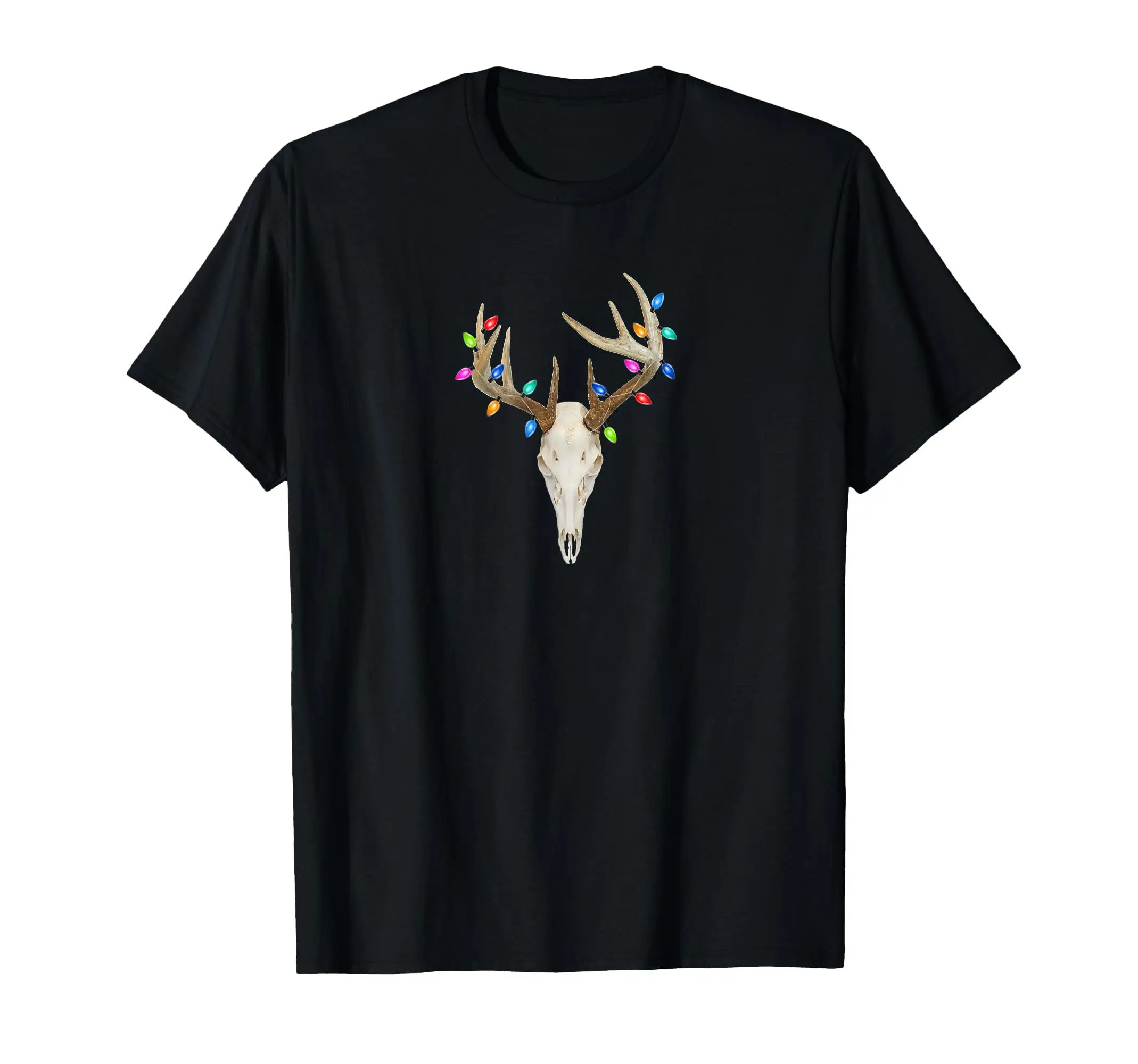 

Deer Hunting Whitetail Christmas Buck Skull T-Shirt Holiday Costume Tees