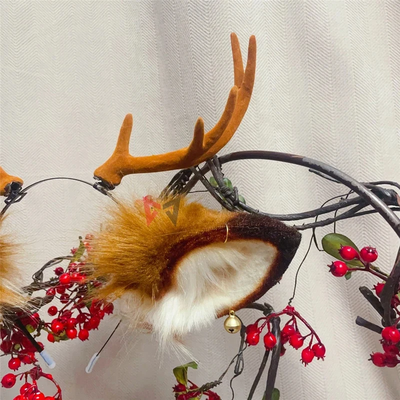 

CyNew Hand Made Work Halloween Deer Ears Horn Hairhoop Headwear Tail To Choose Brown Costume Accessories Custom Made