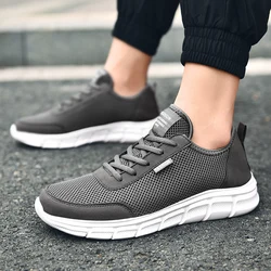 MAEDEF New Men's Shoes Mesh Breathable Comfortable Casual Sneakers Lace Up Walking Driving Flats Wear-resisting Male Sports Shoe