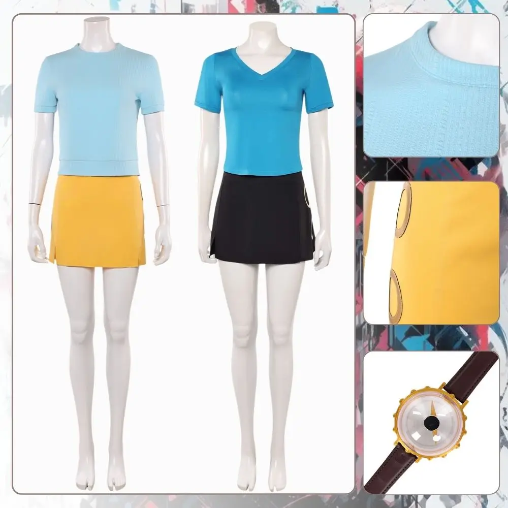 

Nami Cosplay Live Action Costume Disguise for Adult Women Top Skirts Compass Bracelet Roleplay Outfit Halloween Carnival Clothes