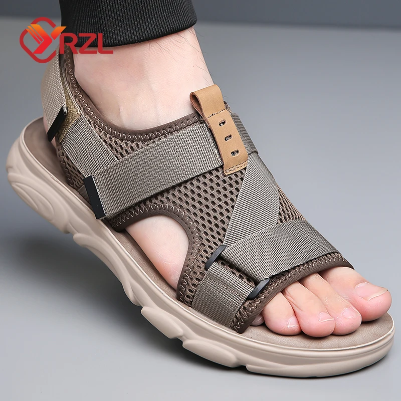 

YRZL Sandals Man Comfortable Non-Slip Men Shoes High Quality Beach Sandals Mens Gladiator Sandals Summer Casual Flat Shoes Men