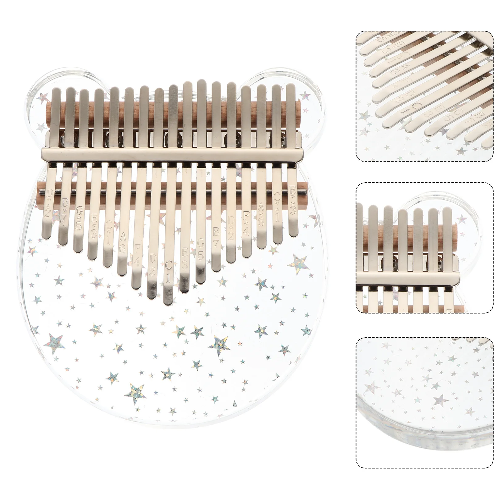 

1Set Kalimba Thumb Piano Mini Crystal Glass Finger Piano Small Musical Instrument Finger Exercise Kalimba
