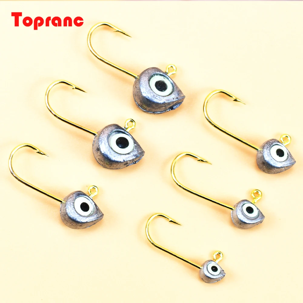 Topranc Micro Fish Head Big Eye Lead Head Hook Root Hook Verbesserte Version des Bass Mandarin Fish Lure Sub Lead Head Hook