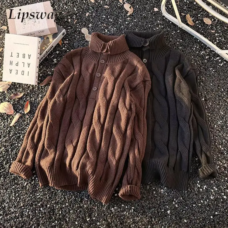 

Casual Wear Mens Knitting Cardigan Tops Spring Vintage Solid Color Texture Sweaters Men Winter Stylish Stand Collar Sweatercoats