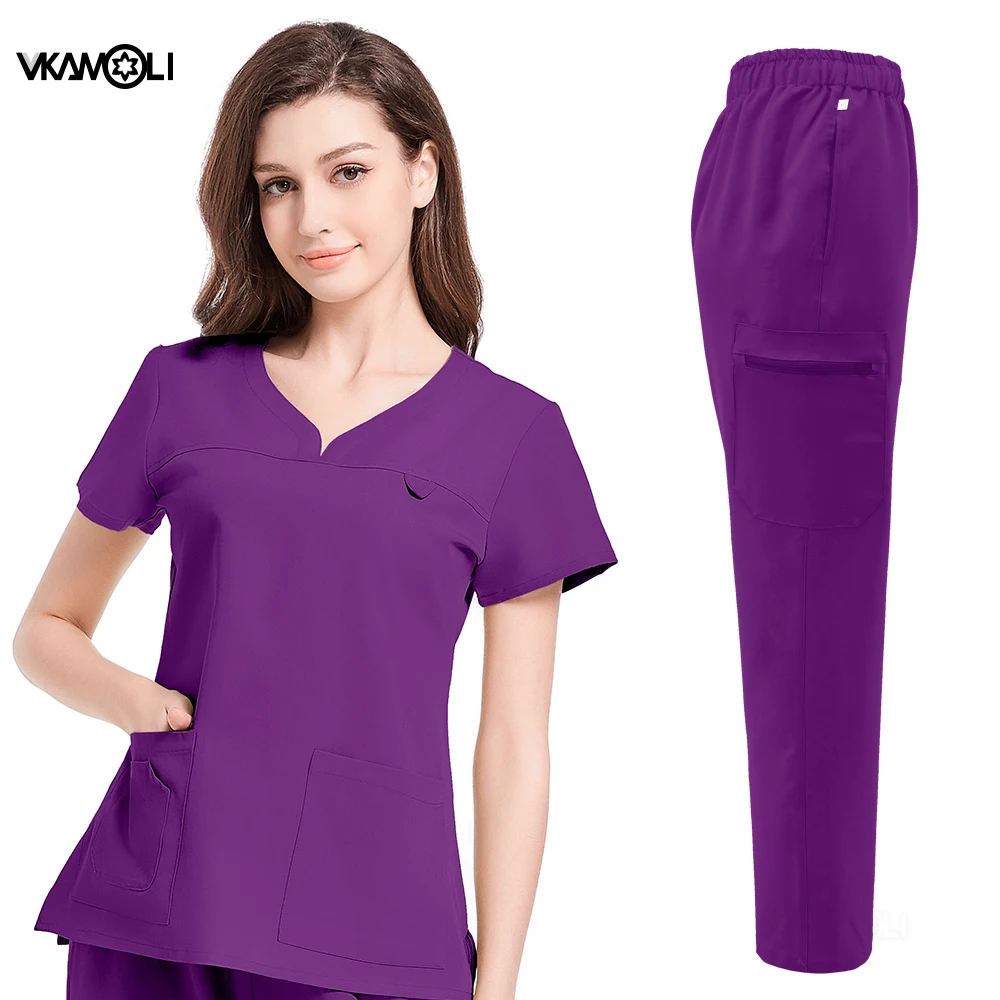 Vrouwen Ziekenhuis Operatiekamer Werk Uniform Elastische En Comfortabele Chirurgische Kleding Scrubs Pak Medische Schoonheid Lab Uniformen