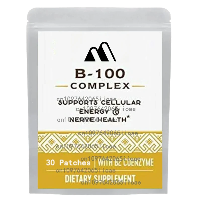 Complejo B-100 Vitamin B Complex Transdermal Patches All B Vitamins Folic Acid, Vitamin C Immune, Energy & Metabolism 30 Patches