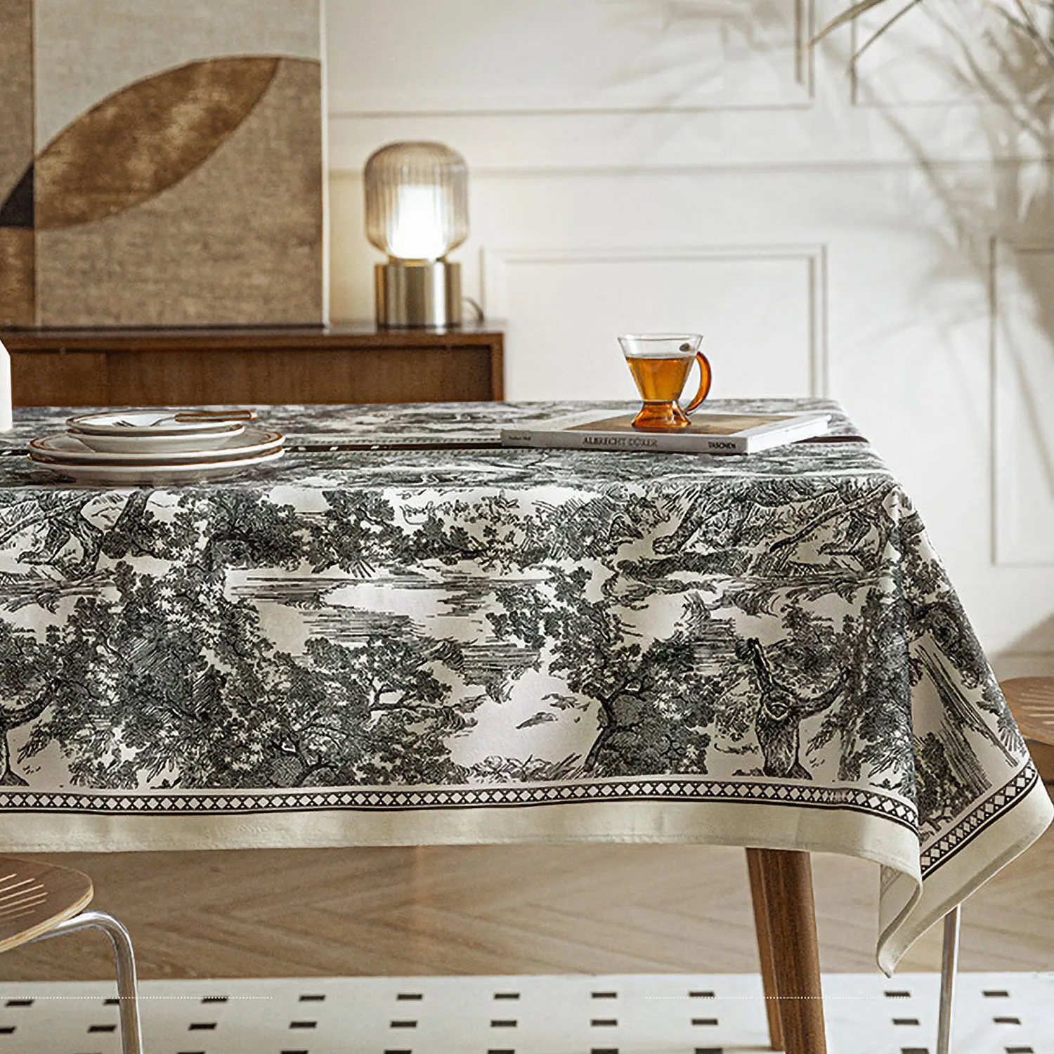 

Luxury Short Plush Table Cloth American Retro Style Home Table Decoration And Accessories Restaurant Customization Rectangular