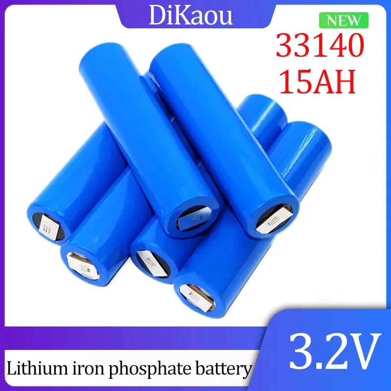 3.2V 15Ah 33140 Lifepo4 Battery 5C High Power Discharge Suitable for Diy 12v 24v 36v 48v Electric Motorcycle Tricycle Bicycle