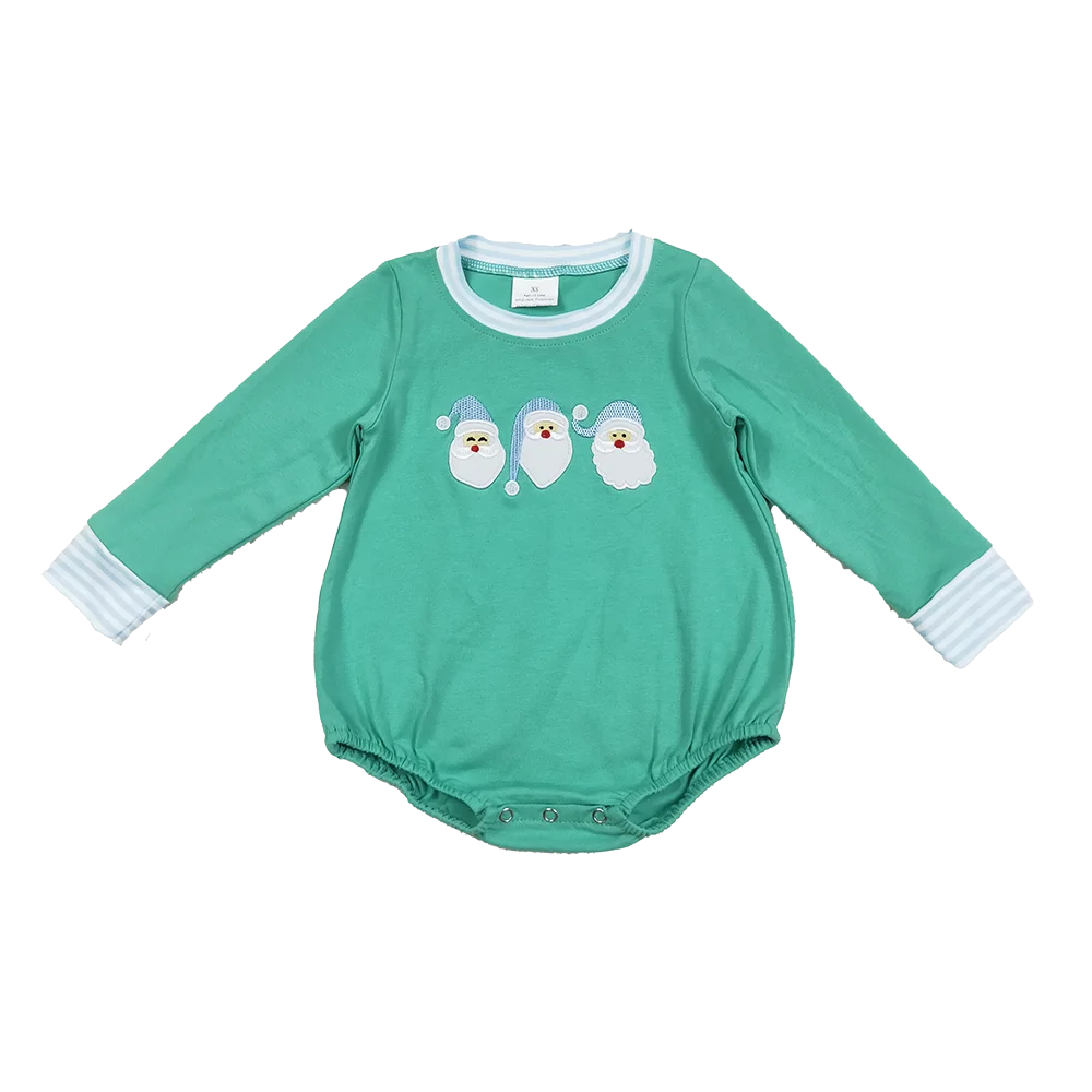 

8.19 Детские зимние комбинезоны с вышивкой Санта-Клауса для маленьких мальчиков, зеленые рождественские комбинезоны