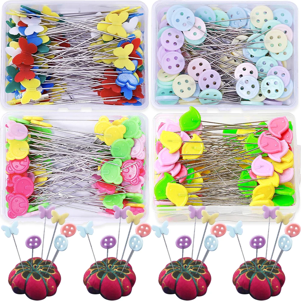 300-50x Sewing Fixing Pin Embroidery Patchwork Tools DIY Sewing Positioning Accessories Butterflies Button Bow Tie Animal Shape