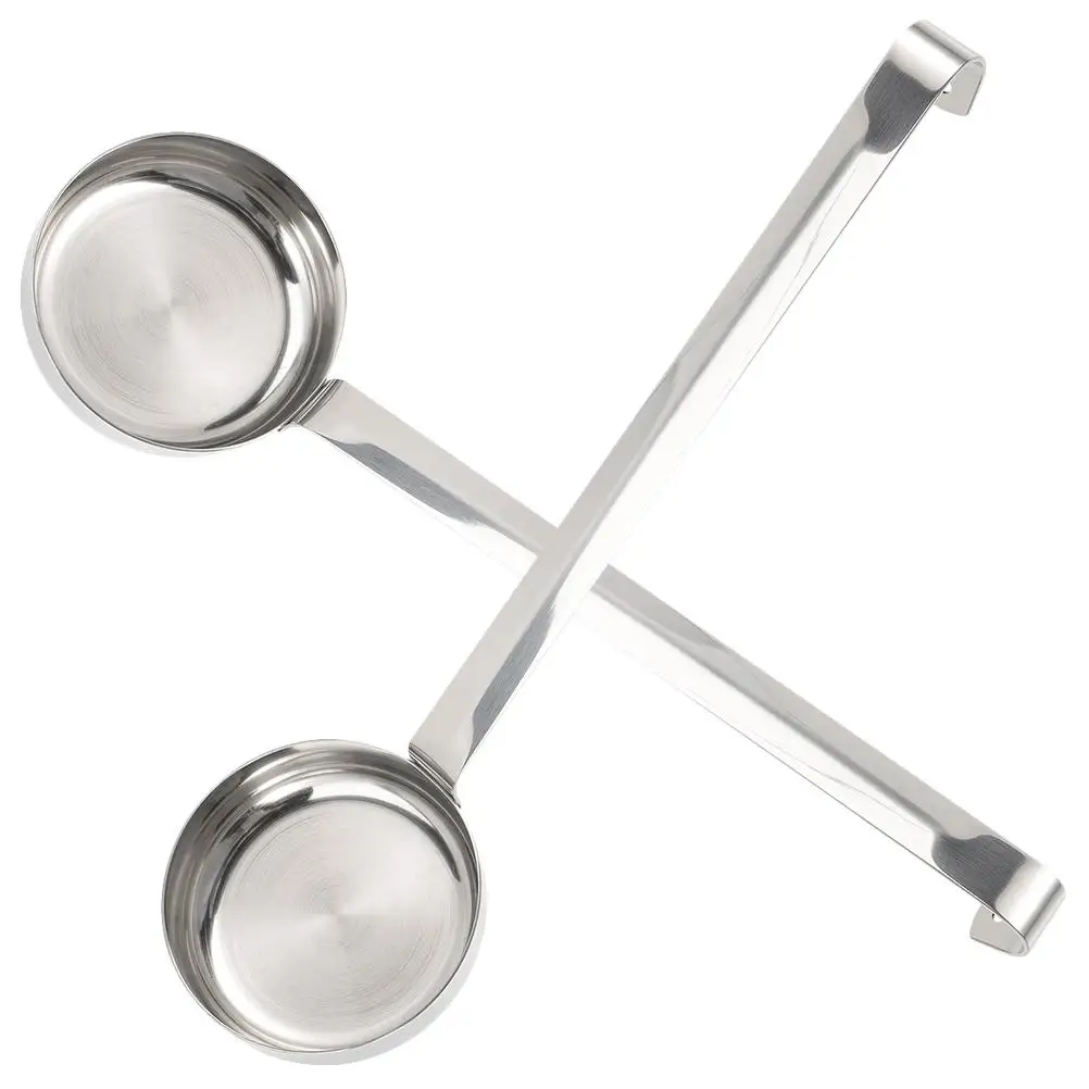 

2 Pcs Scoops Pizza Sauce Spoon Kitchen Ladle Soy for Baking Spread Silver Metal Soup Measuring Stainless Steel