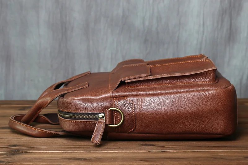 NZPJ Neue Retro Leder herren Handtasche Top Schicht Rindsleder Vertikale Einzigen Schulter Umhängetasche Briefträger Aktentasche Computer Tasche – Detail 9