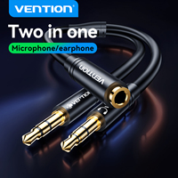 Vention 3.5mm Audio Splitter Female to Male Y Cable Headphone Mic Adapter for PC Laptop Computer Gaming Headset AUX Cable