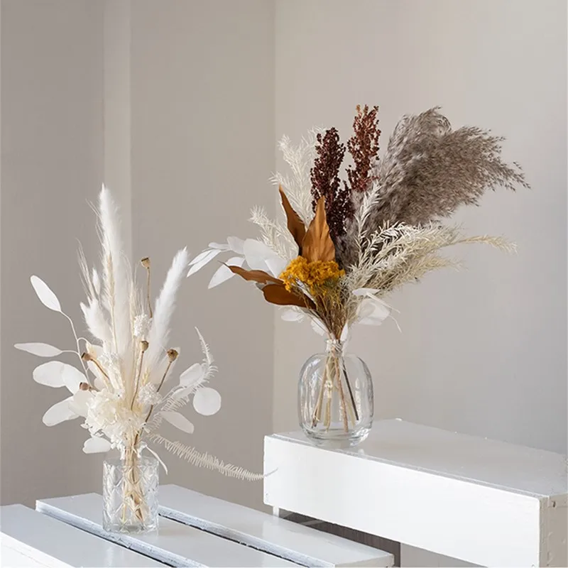 

Dried Flower Bouquet for Home Decoration, Pampas Grass, Eucalyptus, Bridesmaid Boho, Arch, Wedding Arrangement, DIY Craft