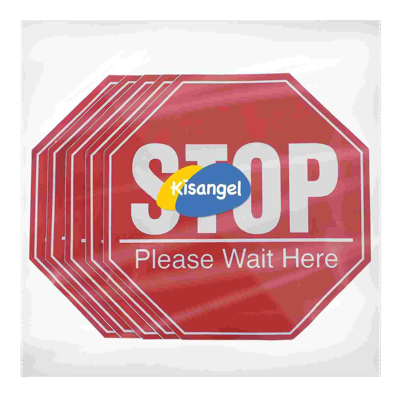 5 Sheets Car Stickers Epidemic Prevention Wall Social Distancing Floor Awareness Sign Letter Removable Red Reusable Child