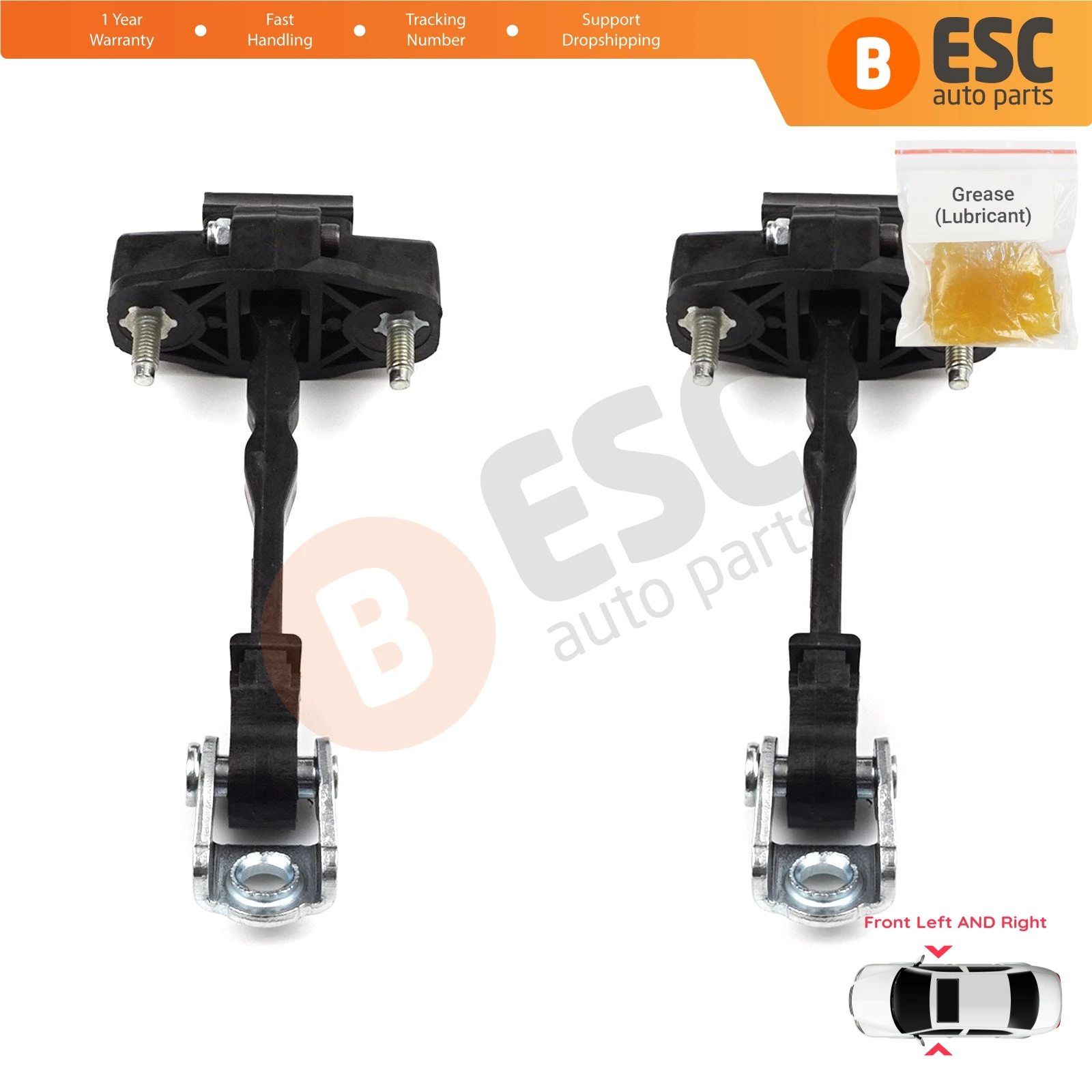 EDP1313-1 2 stuks voordeur scharnierstopper voor Peugeot 3008 5008 MK2 Citroen C5 Aircross A DS7 Crossback Opel Grandland MK1