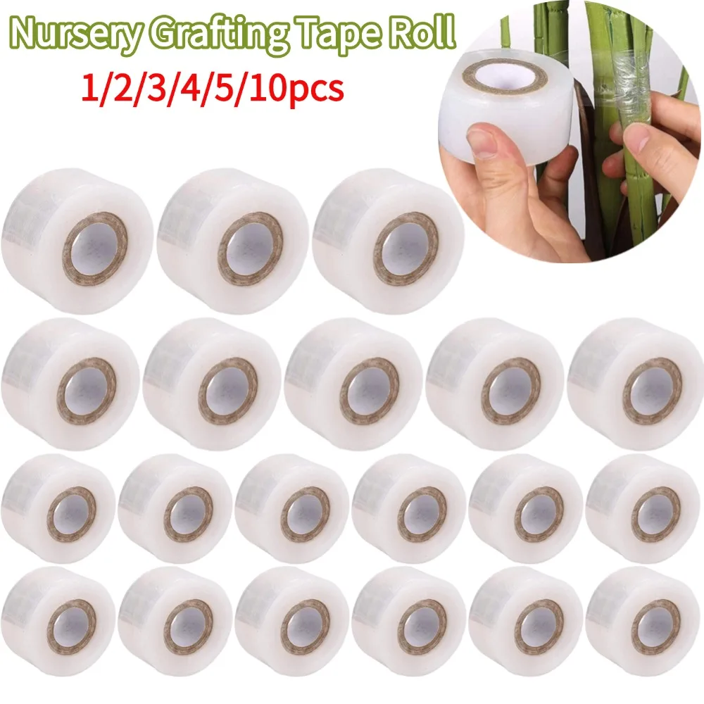 Nursery Grafting Tape Roll Stretchable Self-Adhesive Transparent Grafting Garden Plant Pruning Degradable Tape for Grafting