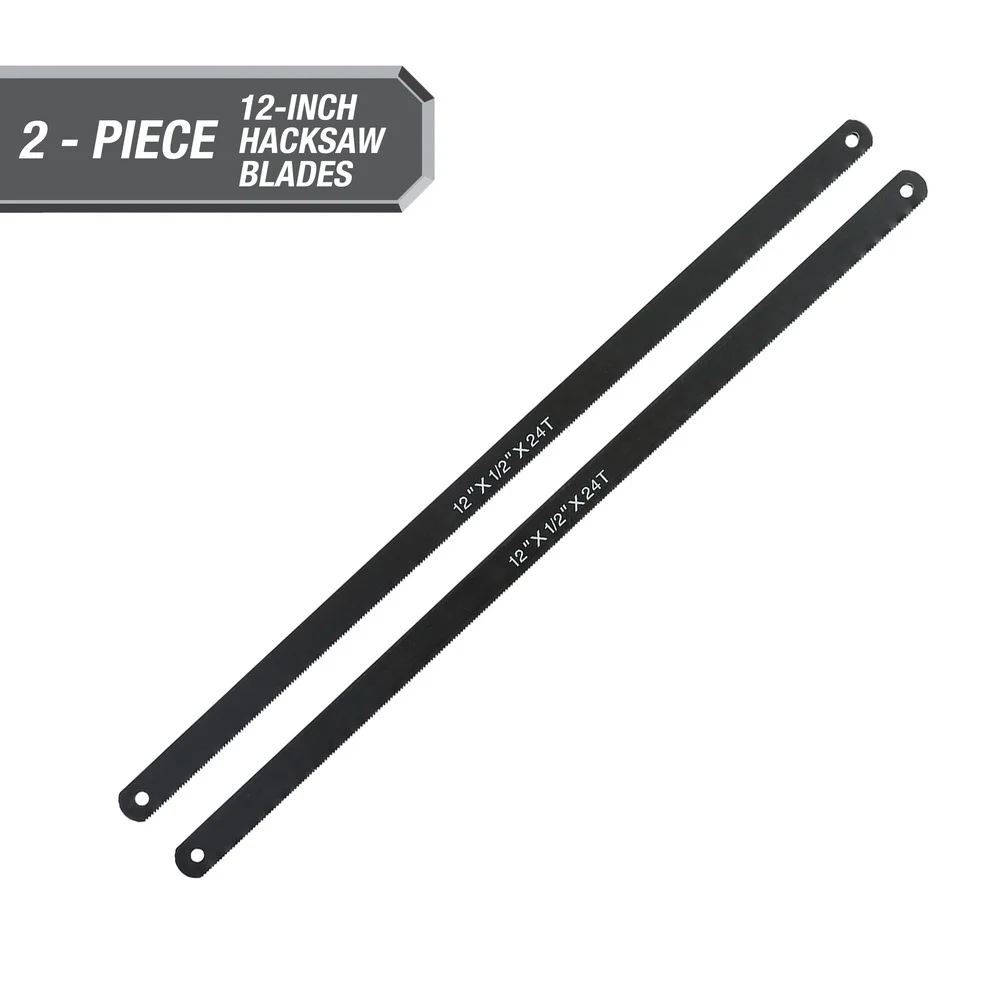 2 Pack 12 Inch Carbon Steel Hacksaw Blades Precision Teeth Flexible Replacement Cutting Non Ferrous Metals Thin Metals DIY