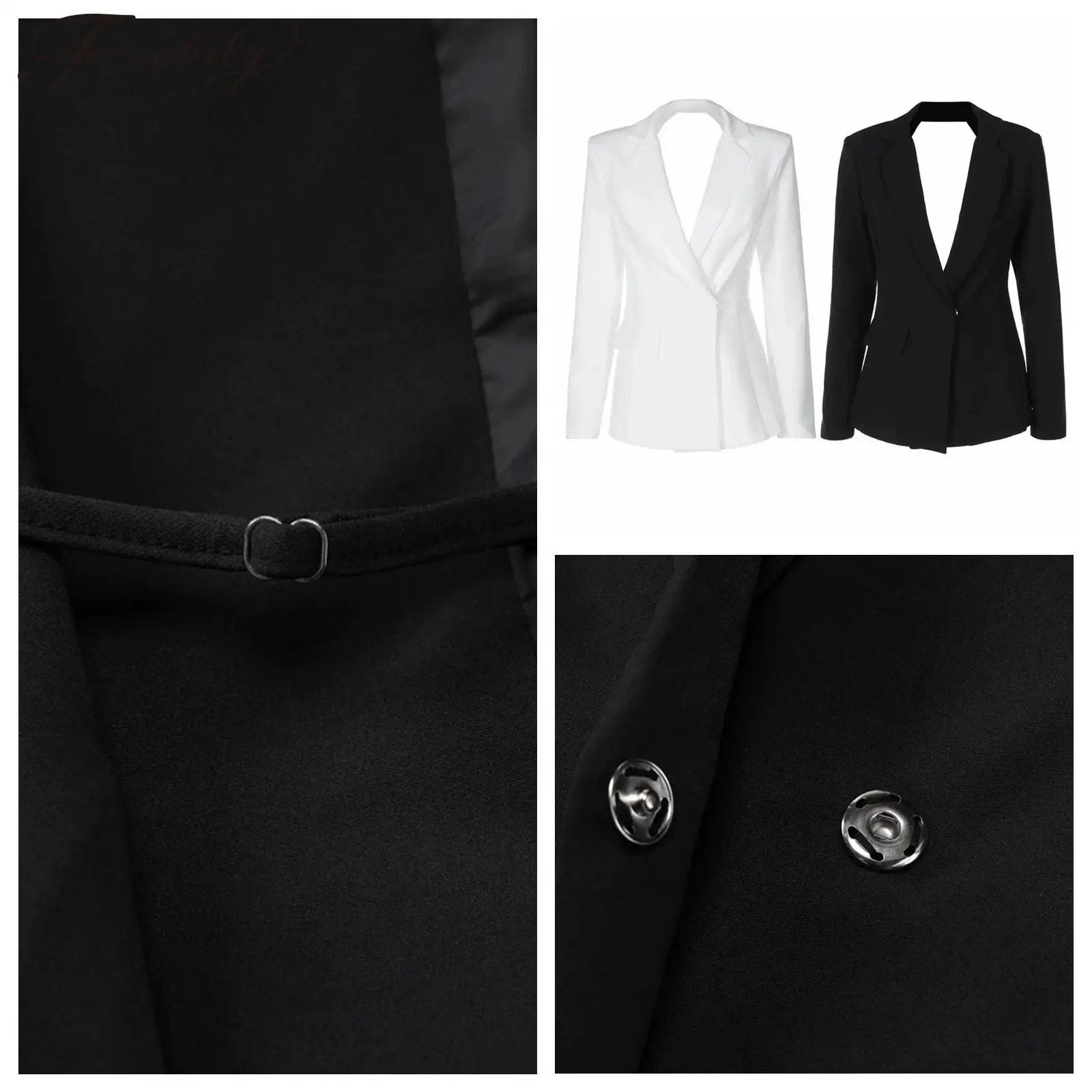 Blazer Damesmode Colberts Open Rug Revers Pakken Jassen Lange Mouw Blazer met één knop Kantoor Dame Werk Slanke Bovenkleding