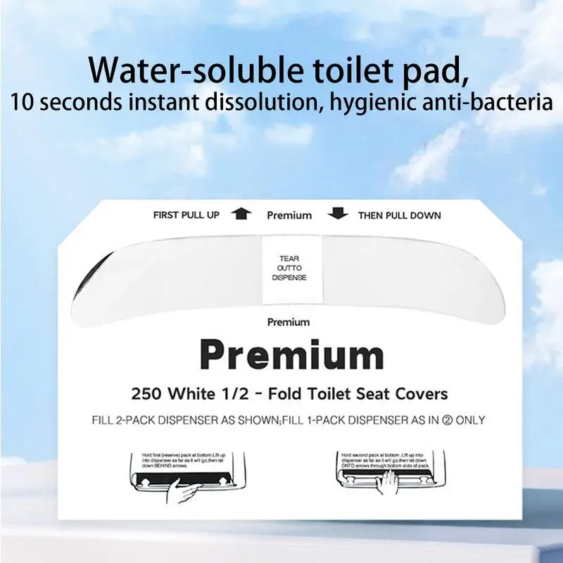 Half-Fold Toilet Seat Covers 250 Sheets Flushable Paper Cover For Bathroom 14x16 Inches Toilet Seat Covers For Kids Potty