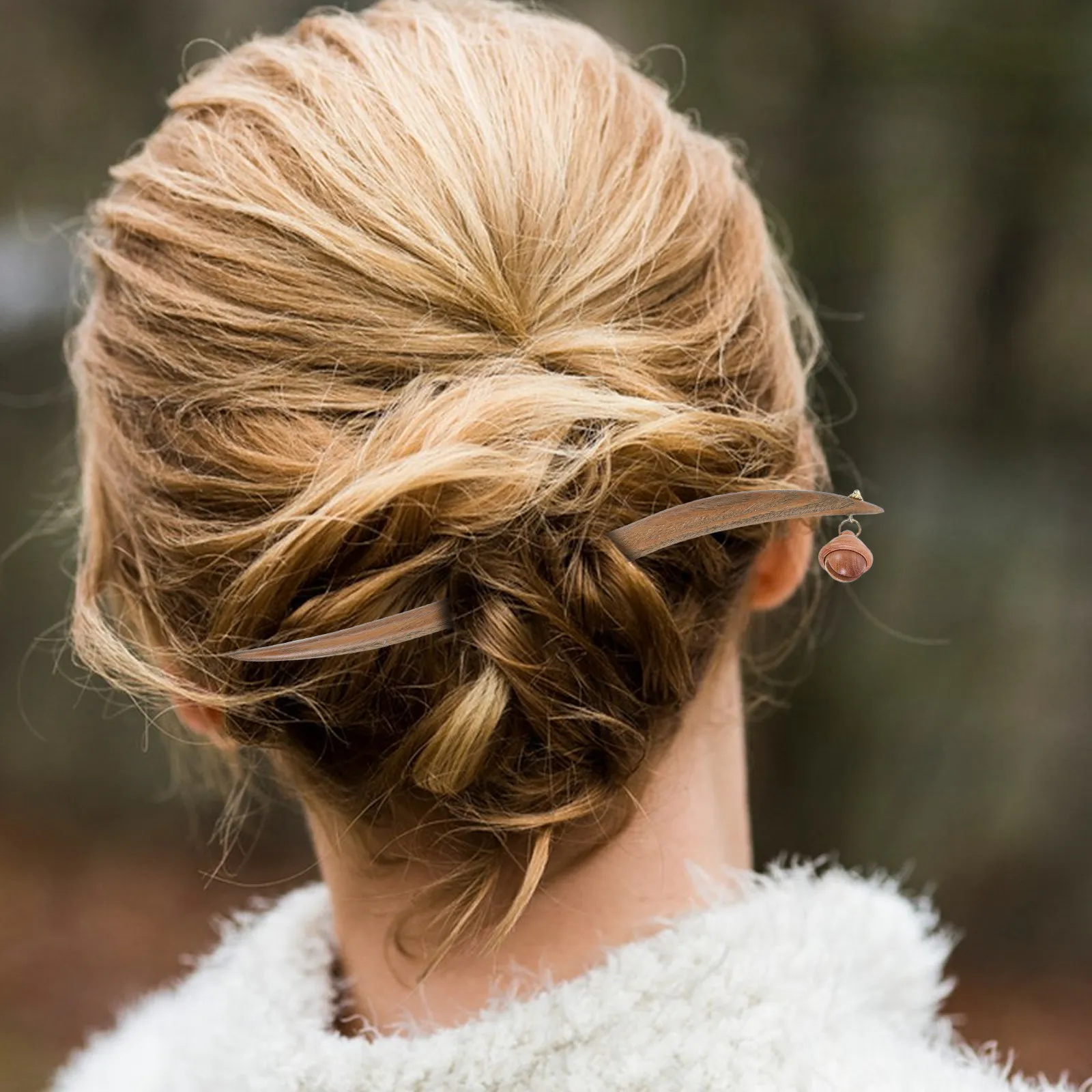 

Wooden Hair Stick Bell Vintage Chinese Hairpin Traditional Updo Hair Chopstick for Women Hanfu Headdress Decorative Hairpin