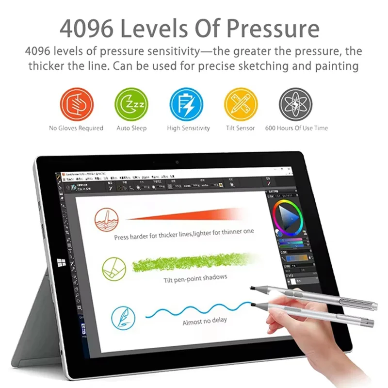 

AT93-сенсорный стилус для Microsoft Surface 4096, чувствительность к давлению, отклонение ладони для ноутбука Microsoft Surface Pro 9 Pro 8
