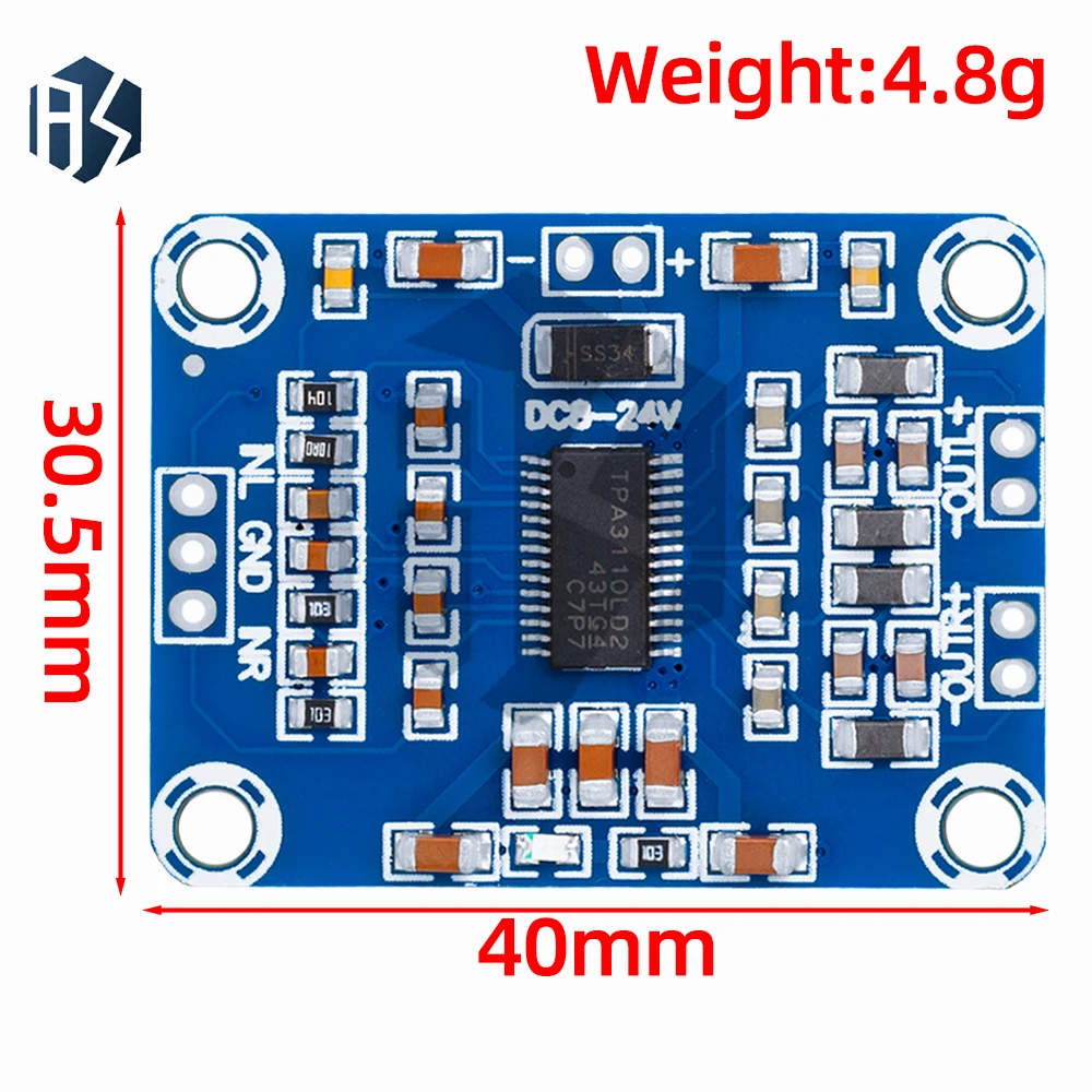 DC DC12V-24V 2X15W Digital Audio Power Stereo Amplifier Module Board TPA3110 12V Class D Power AMP Board 2.0 channel