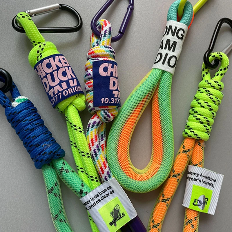 Creative Iridescent Braid Rope Keychain For Backpack Pendant Accessorie Hanging Cord Jewelry