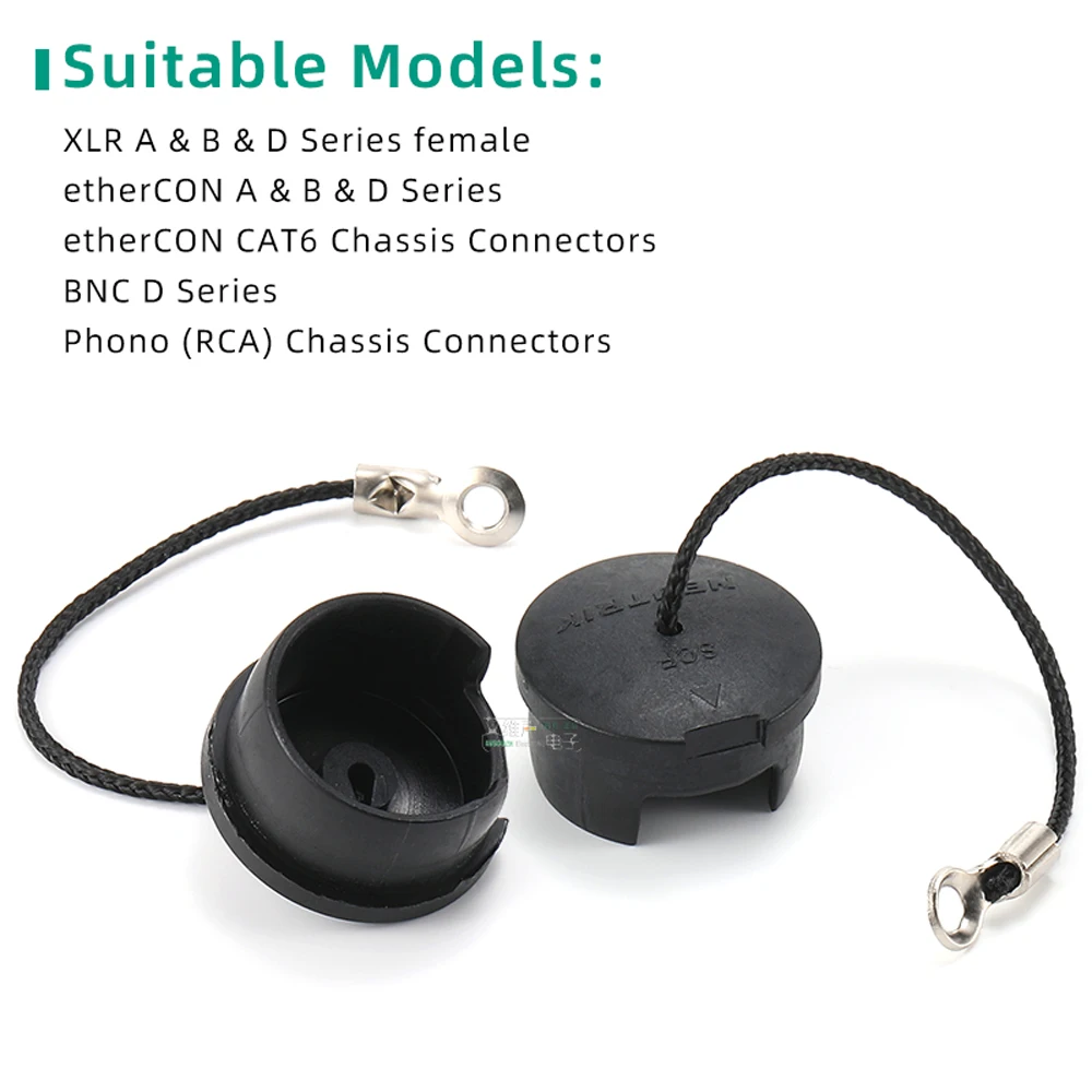 

Original Neutrik SCF caps handy dust protection cover for XLR BNC Phono (RCA) etherCON CAT6 female chassis connectors with Rope