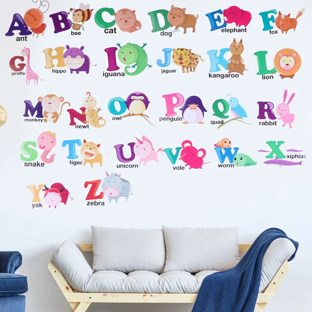 

2 pcs Alphabet Wall Stickers Alphabet Stickers For Room Bedroom Living Room Decor Removable Decorative Wall Decals