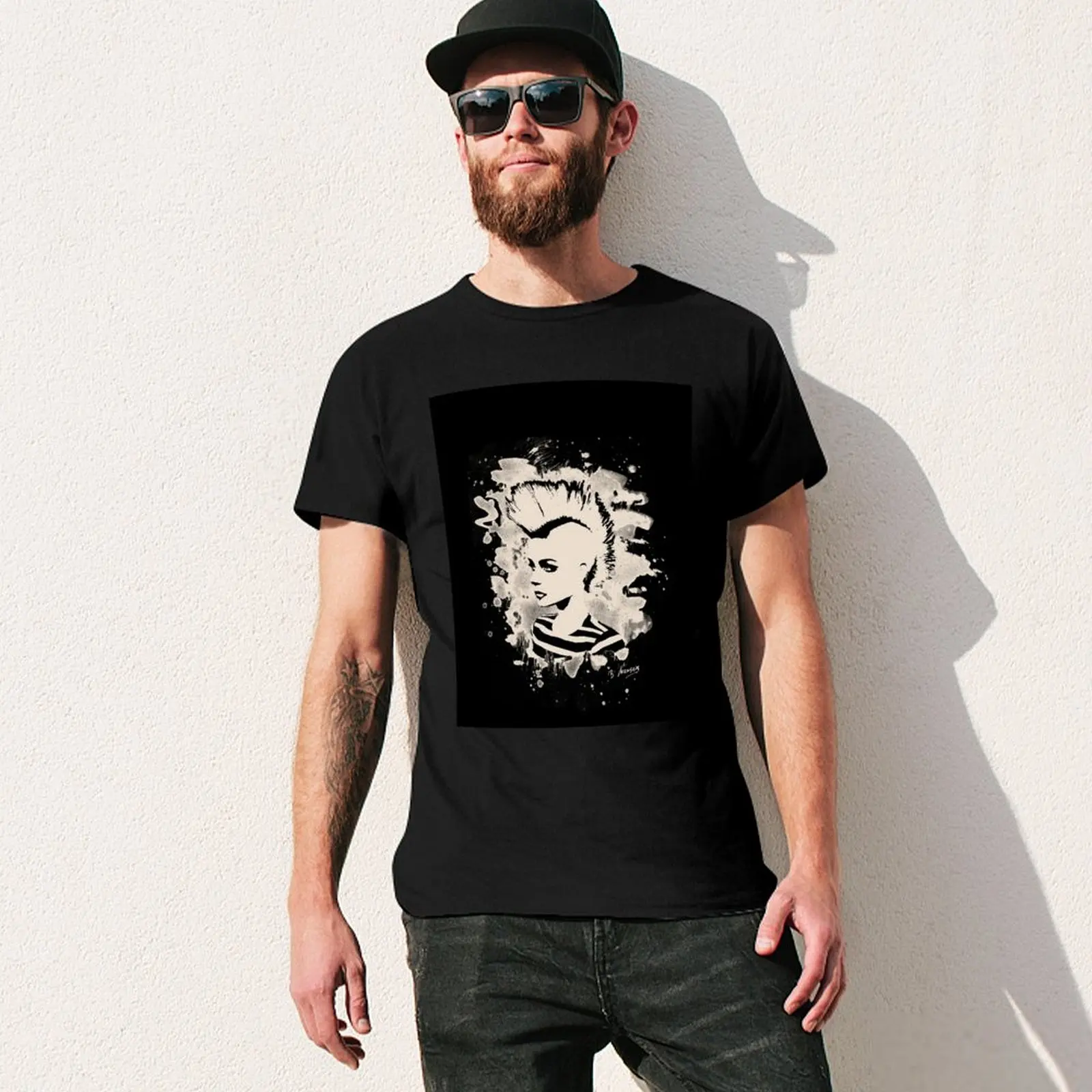 Punk Girl - bleached - white T-Shirt custom t-shirts funny meme t-shirts Anime t-shirt blue lock mens t shirts