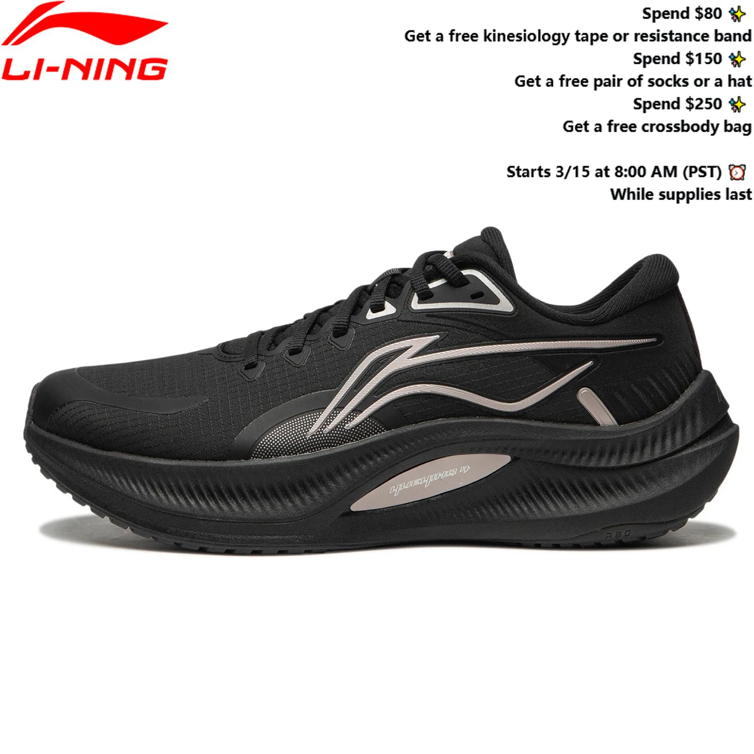 

Li-Ning Women's YUEYING 4 Cushion Running Shoes Soft Cushion Weraable Sneakers Anti-Slippery Breathable Sport Shoes ARHU022