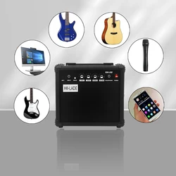 HK·LADE GA-20W Guitar Amplifier 4 Tuning AMP Speaker Suitable for Acoustic/Classical/Electric Guitar 3 Band Equalization Control