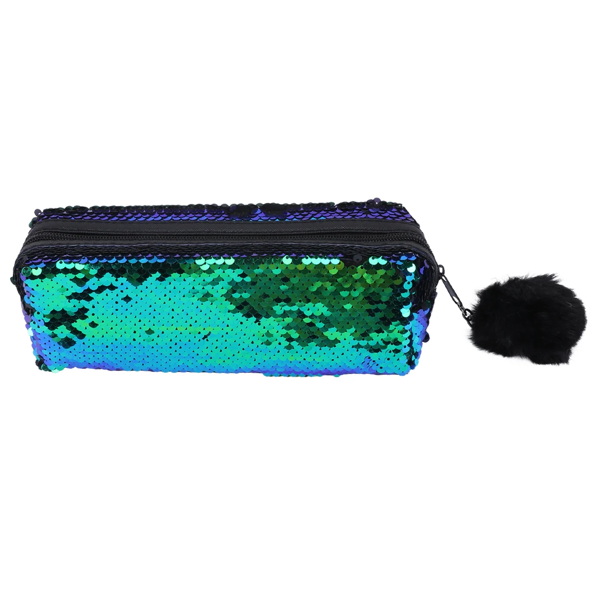 

1pc Sequined Pencil Bag Mermaid Style Glitter Zipper Bag Multifunction Stationery Pouch Storage For Girls