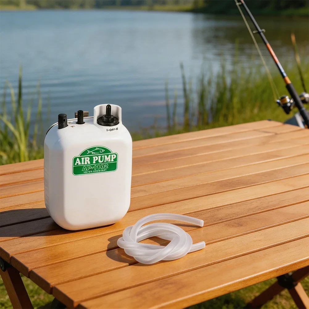 

Fishing Air Pump with Flexible Trachea and Non Fragile Gas Stones for Aquarium and Live Bait 11x8x4.5cm Silent