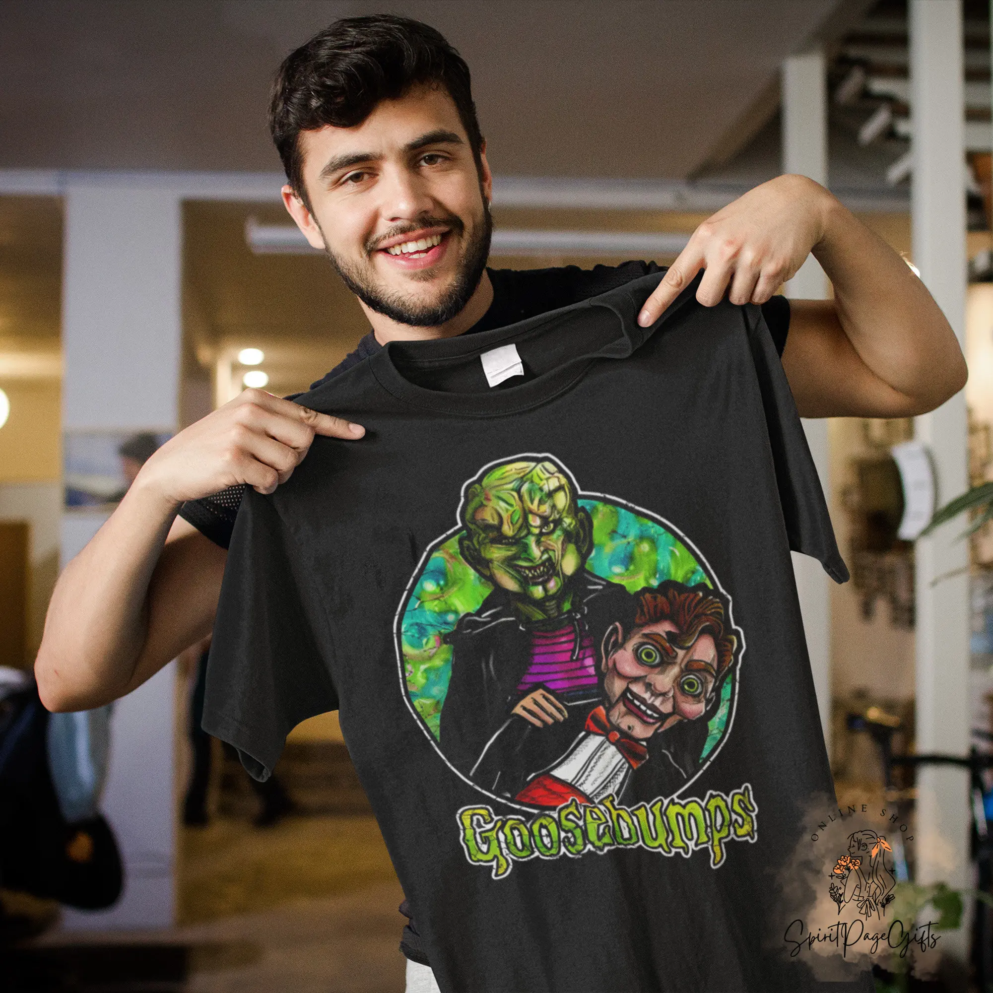 Máscaras embrujadas de Goosebumps y camisetas Slappy, camisas de Goosebumps, camisas de Halloween para hombres y mujeres