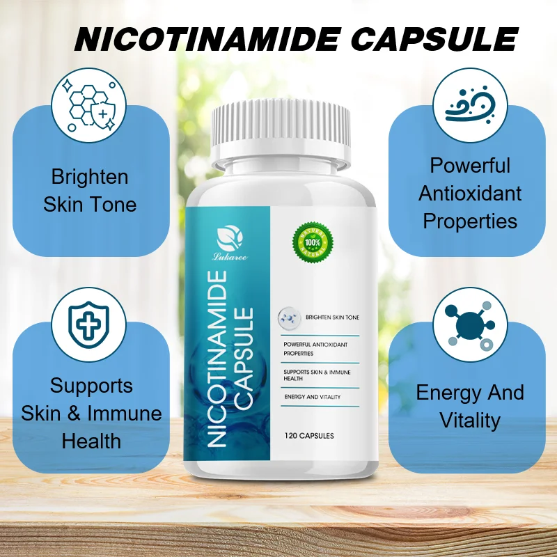 

Lukaree 500MG NAD Nicotinamide Capsule Dietary Beauty Supplement for Resistance to UV Rays Energy Metabolism Cellular Health