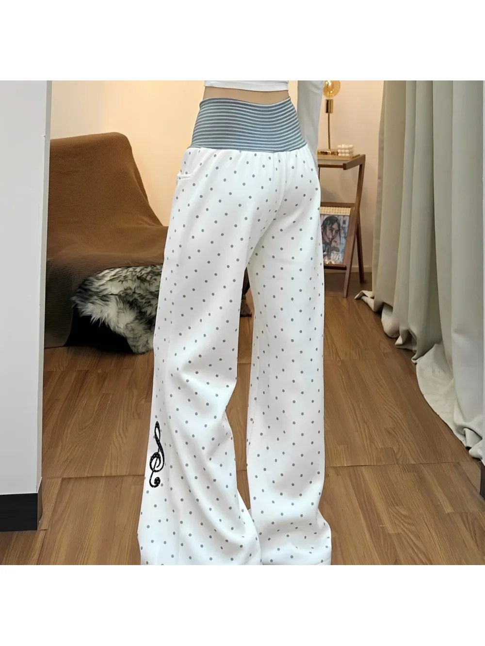 

Новые брюки-клеш 2026 года в стиле Y2K с принтом в горошек, американское ретро, стройнящие, модные, для дерзких девушек