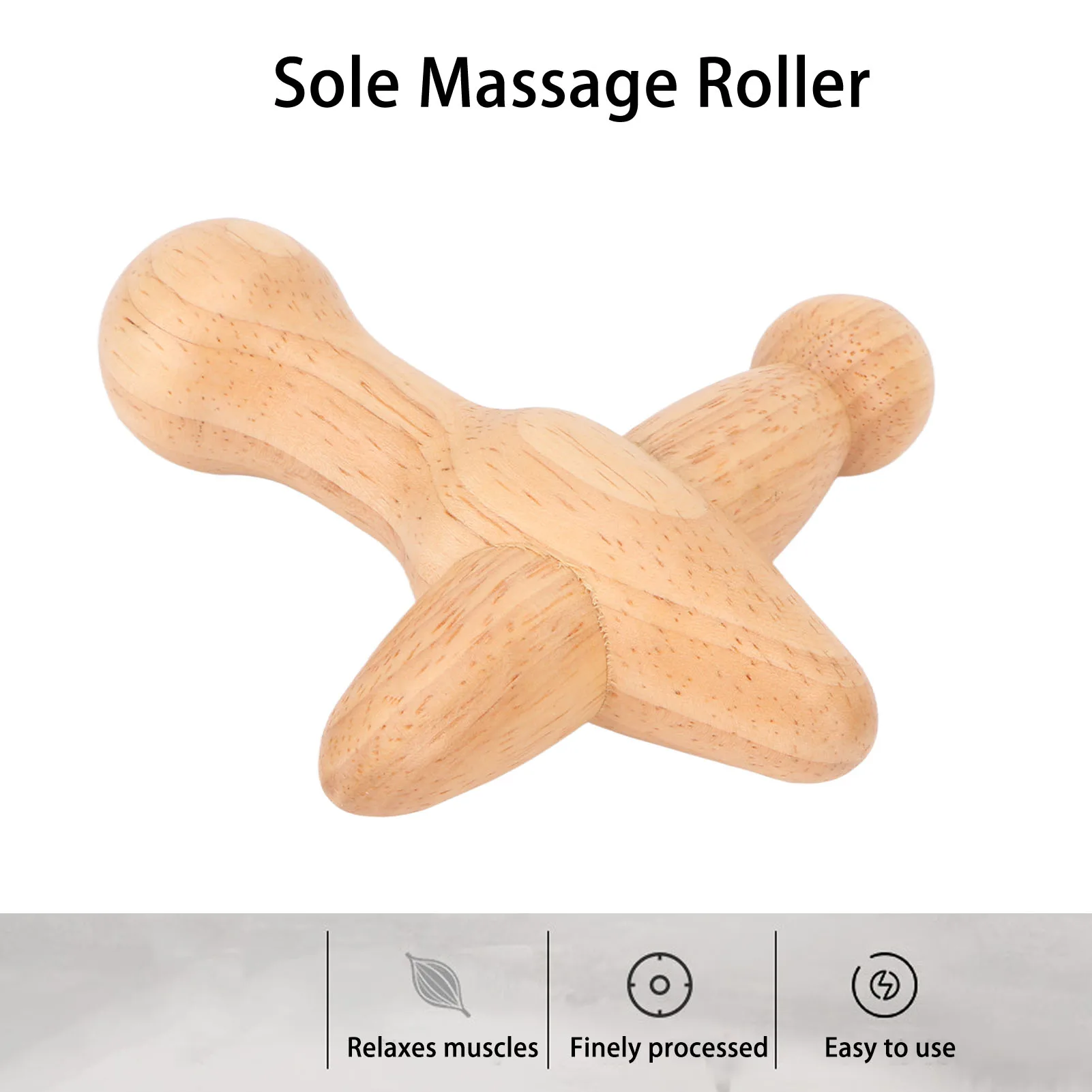 Trigger Point Massager Tool Cross Shaped Boost Metabolism Lymphatic Drainage Relaxes Muscles Wooden Massage Tool