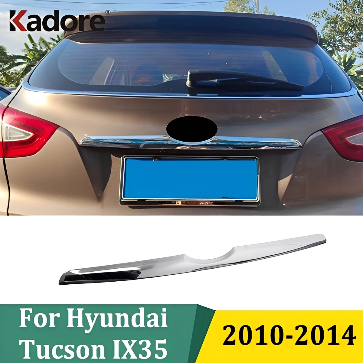 

Для Hyundai Tucson IX35 IX 35 2010-2014 хромированная задняя крышка багажника, накладка, хвостовые украшения, полоса, автомобильные аксессуары