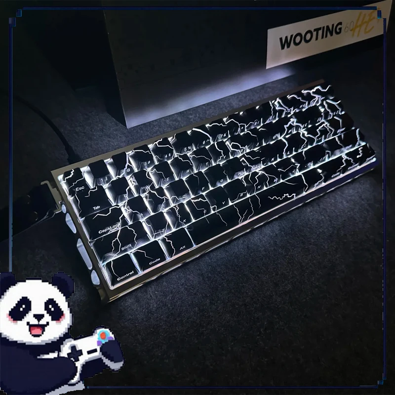 

Lightning Black Keycaps Black Transparent Side Engraving Customized Mechanical Keyboard Keycap Heat Sublimation Pc Accessories