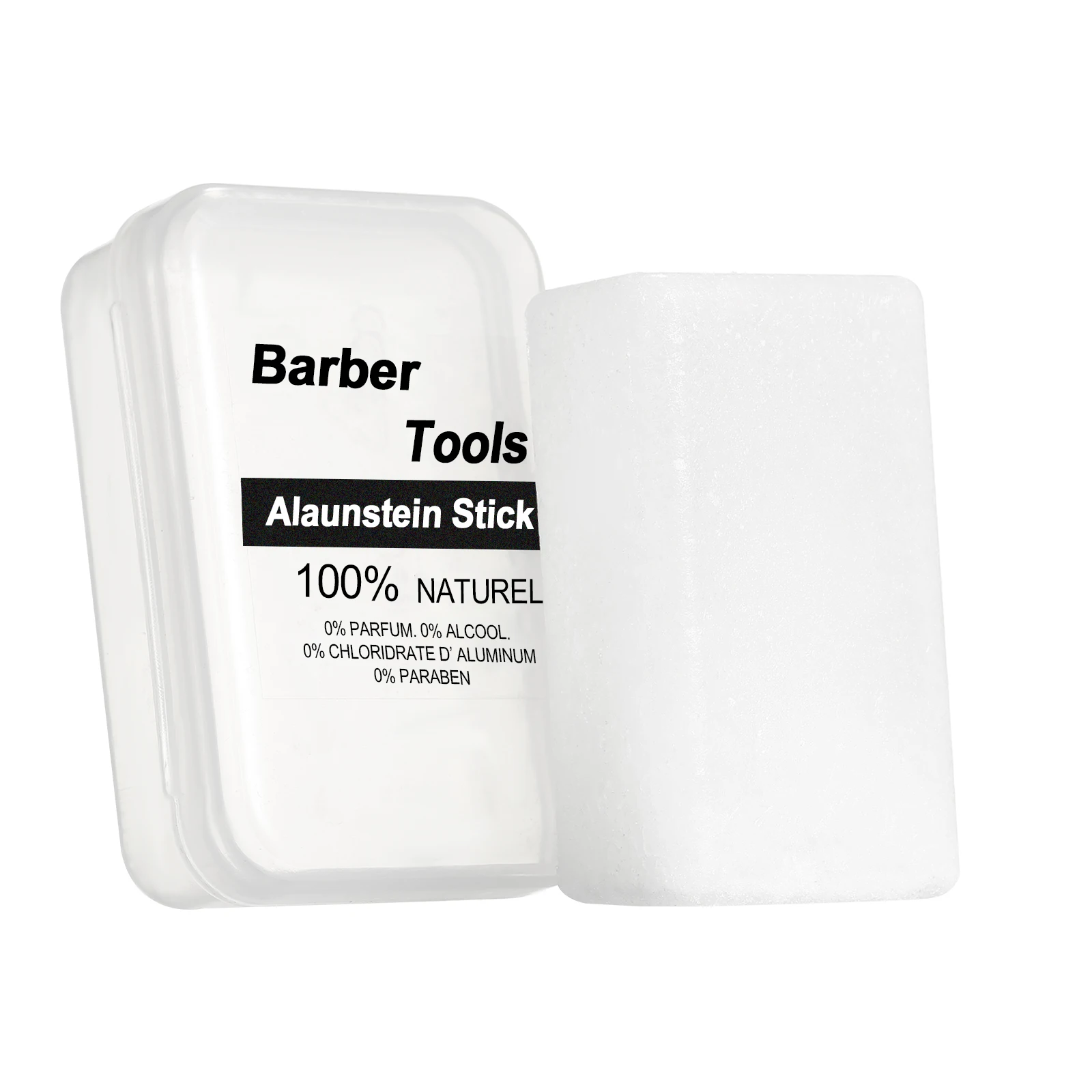 Piedra de Alumbre 100% Natural Inodora, Alternativa al Desodorante Post-Afeitado, Calma la Piel Después del Afeitado, Detiene el Sangrado, Artículo para Barbería