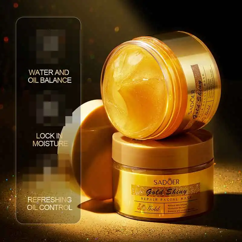 SADOER Gold Repair Mask No Wash and Apply Hydrating Golden Collagen Facial Moisturizing Mask