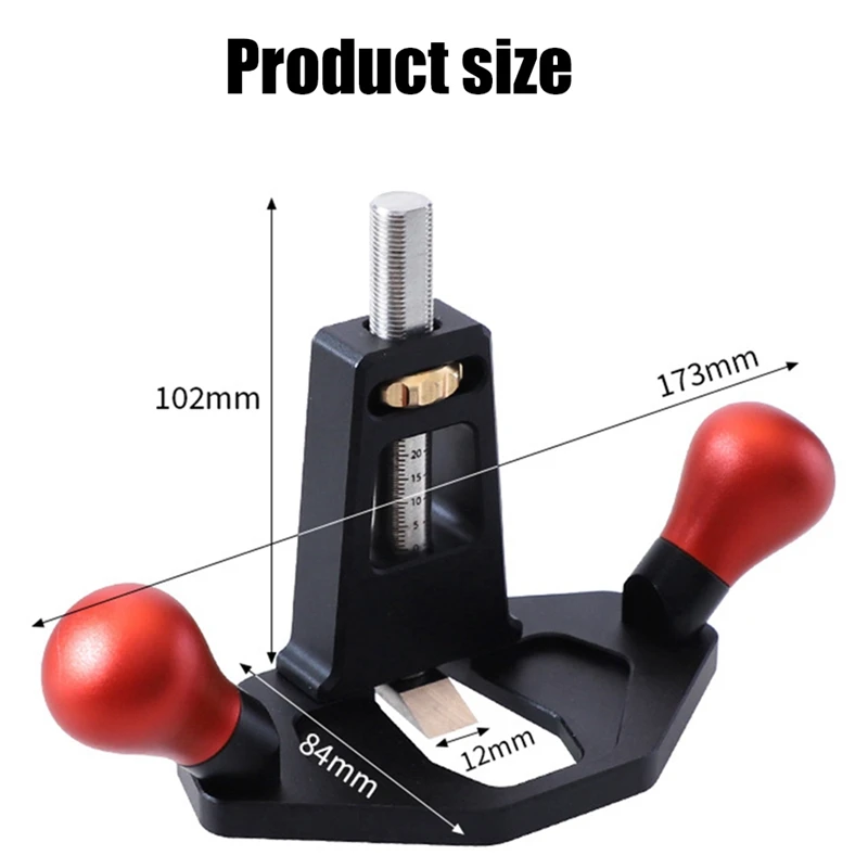 ABSJ-Router Plane Handheld Woodworking Tool Router Plane High Configuration Hand Router Plane With Depth Stop Black