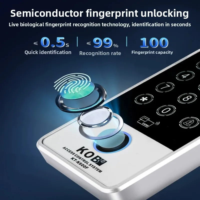 KOB Waterproof Fingerprint Access Control Machine, Password Machine, Visual Intercom Access Control System Integrated Machine
