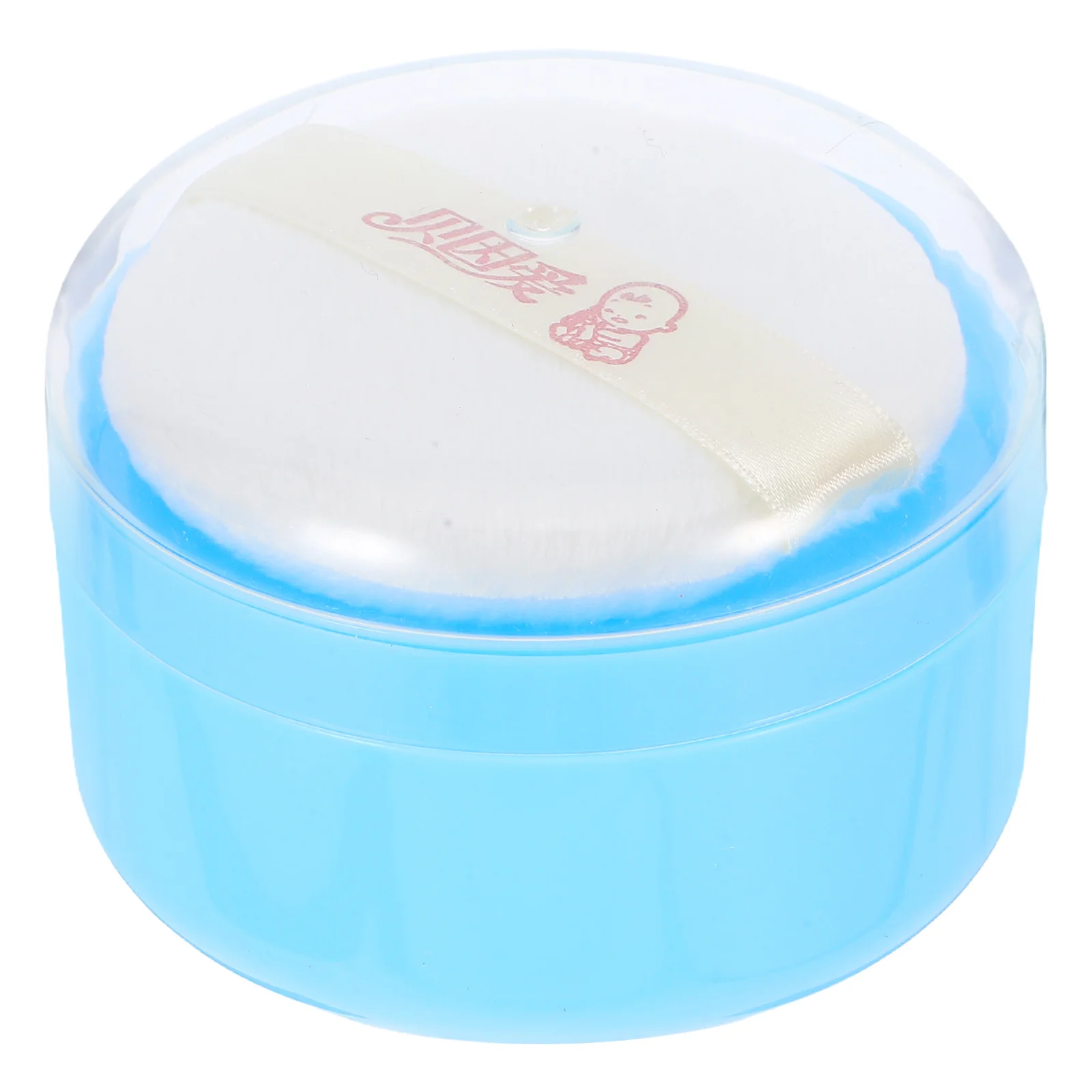 

Mini Body Powder Box Skincare Products Talcum Puff Case Puffs Blue Textile Cotton