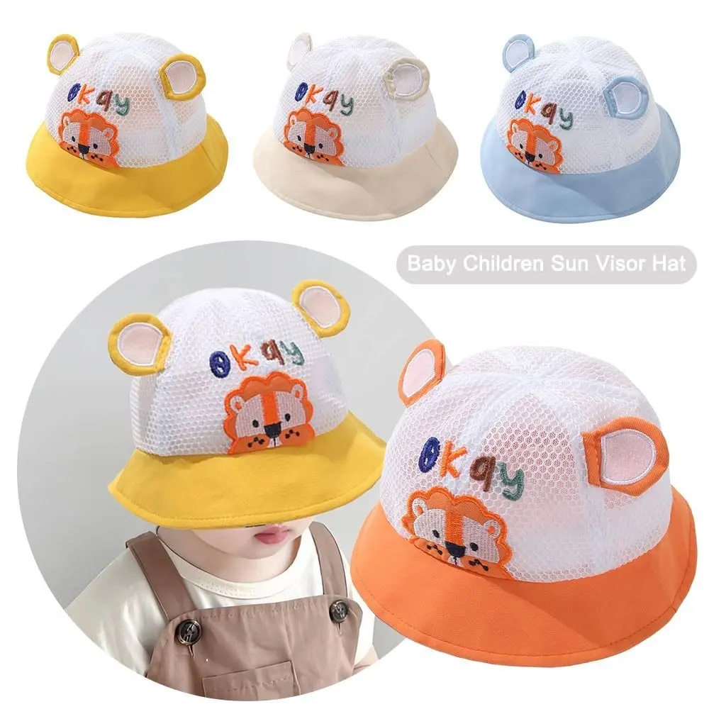 

Cartoon Lion Baby Children Sun Visor Hat UV Protection Sun Protection Sunscreen Buckets Hat Breathable Kids Fisherman Hat Summer