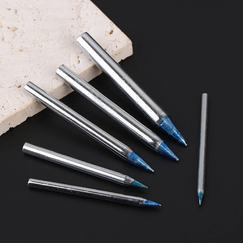 External Heat Soldering Iron Lead-Free Station Solder Tools Soldering Iron Tips Blue Pointed Welding Tips 30/40/60/80/100/150W